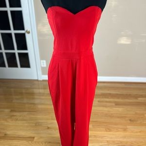 Express Red Jumpsuit with Pockets